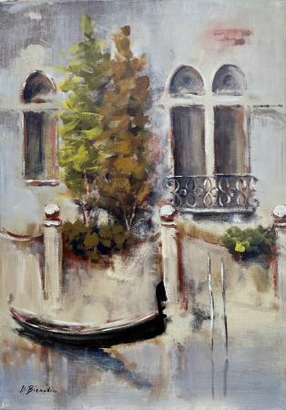 Quadro di Umberto Bianchini Veduta veneziana - olio tela 